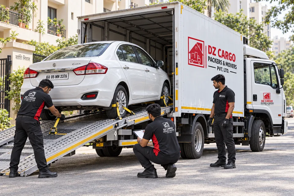 DZ Cargo branded illustration of vehicle loading