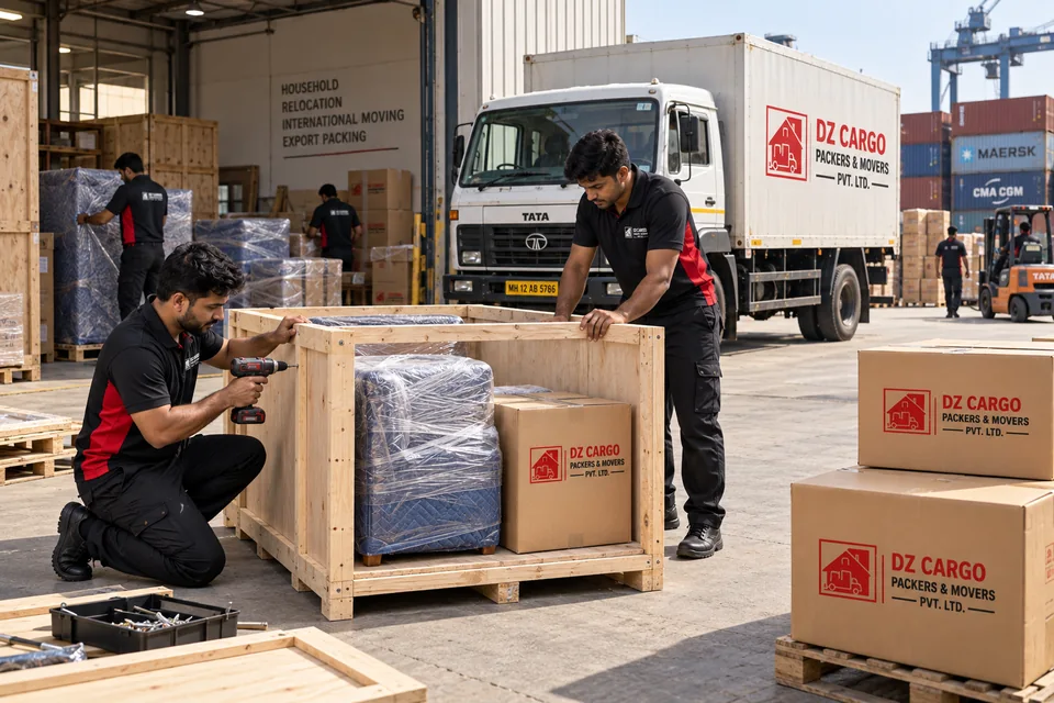 DZ Cargo service illustration: international packing