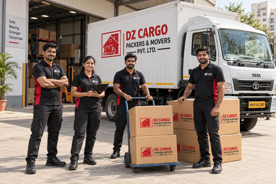 DZ Cargo branded illustration of team tata truck