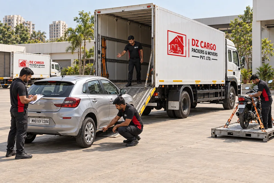 DZ Cargo branded illustration of vehicle transport