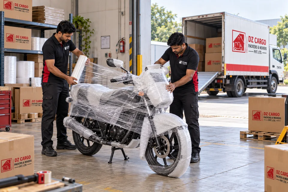 DZ Cargo illustration: Motorcycle Packing