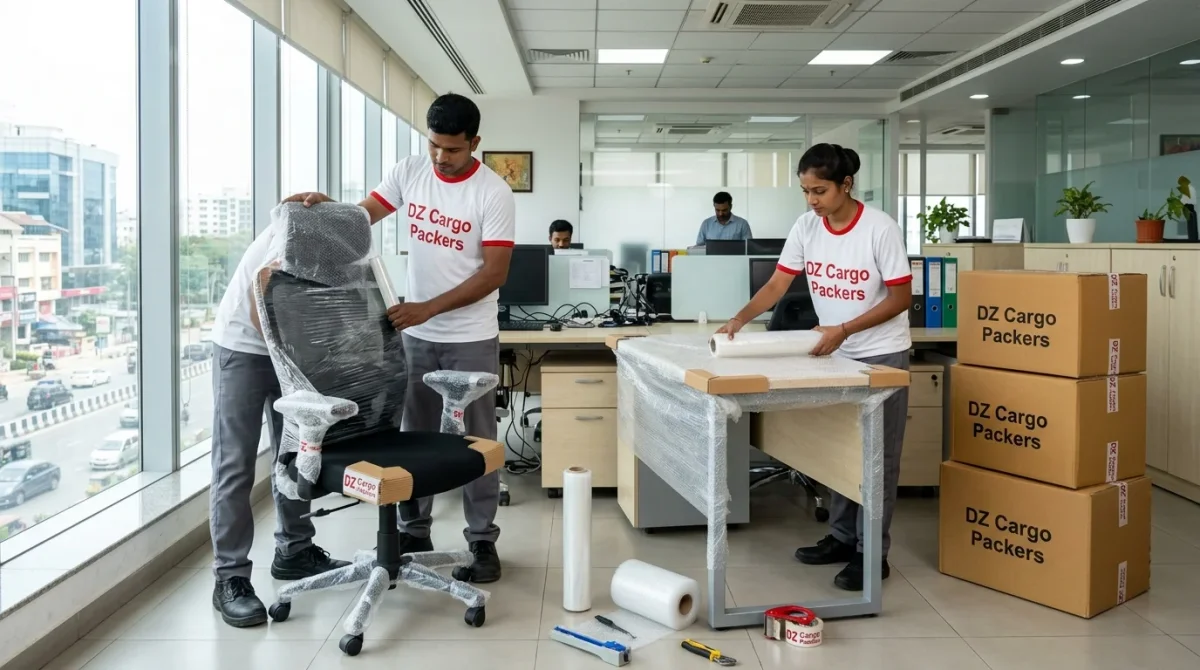 Office furniture handling and moving by DZ Cargo Packers and Movers