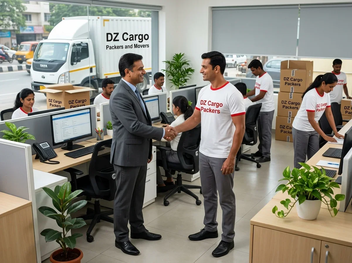 Corporate move completion handover by DZ Cargo Packers and Movers