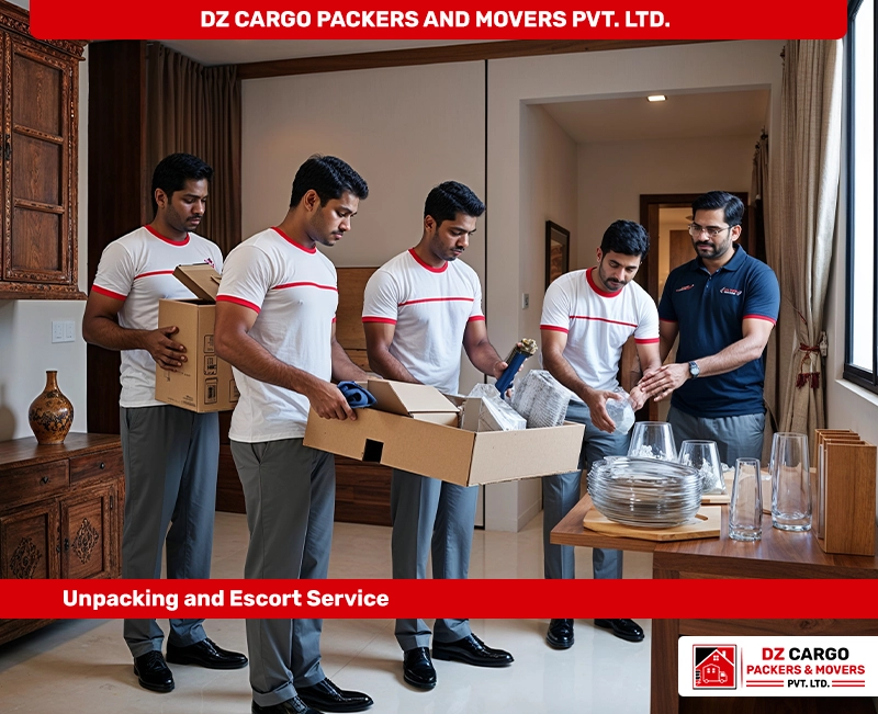 Ensured Confident Unpacking and Escort Services by DZ Cargo Packers and Movers
